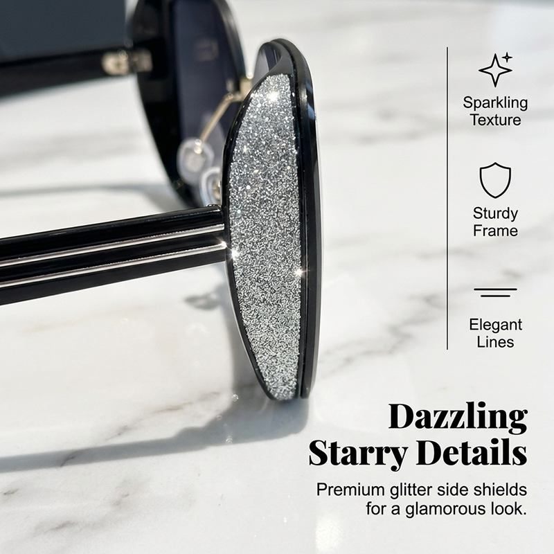 Elegant Starry Temple Rimless Sunglasses