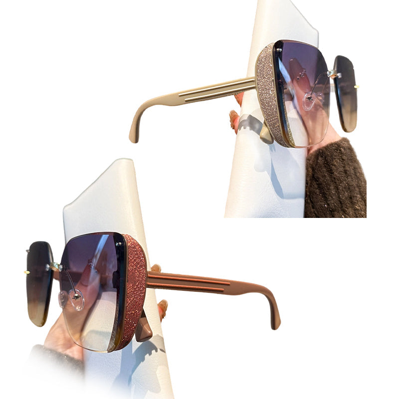 Elegant Starry Temple Rimless Sunglasses
