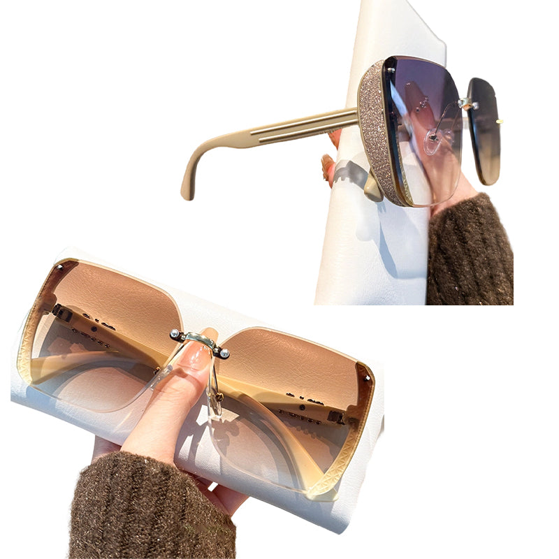 Elegant Starry Temple Rimless Sunglasses