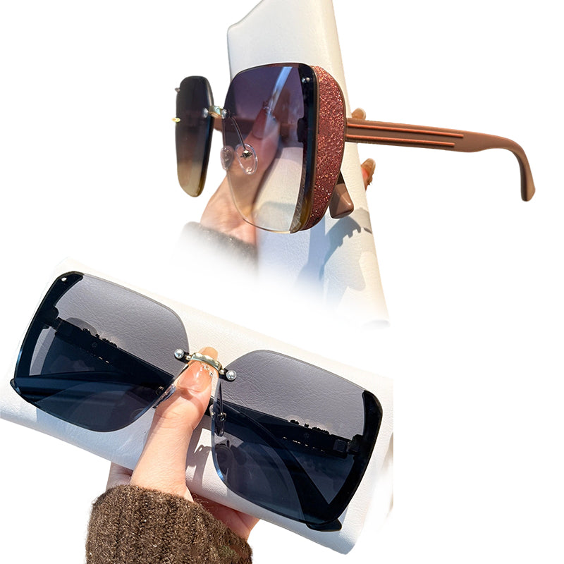 Elegant Starry Temple Rimless Sunglasses