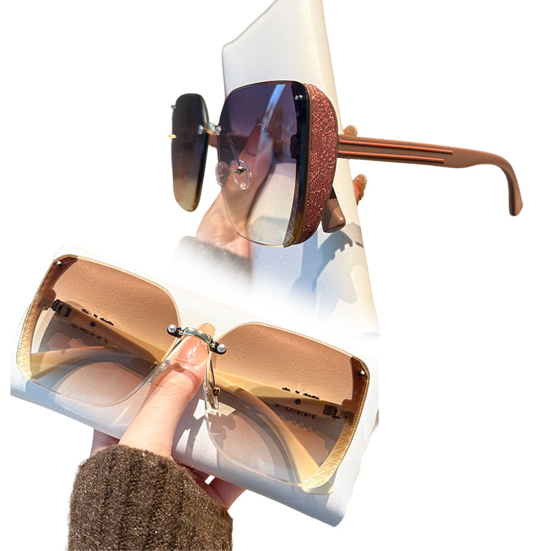 Elegant Starry Temple Rimless Sunglasses