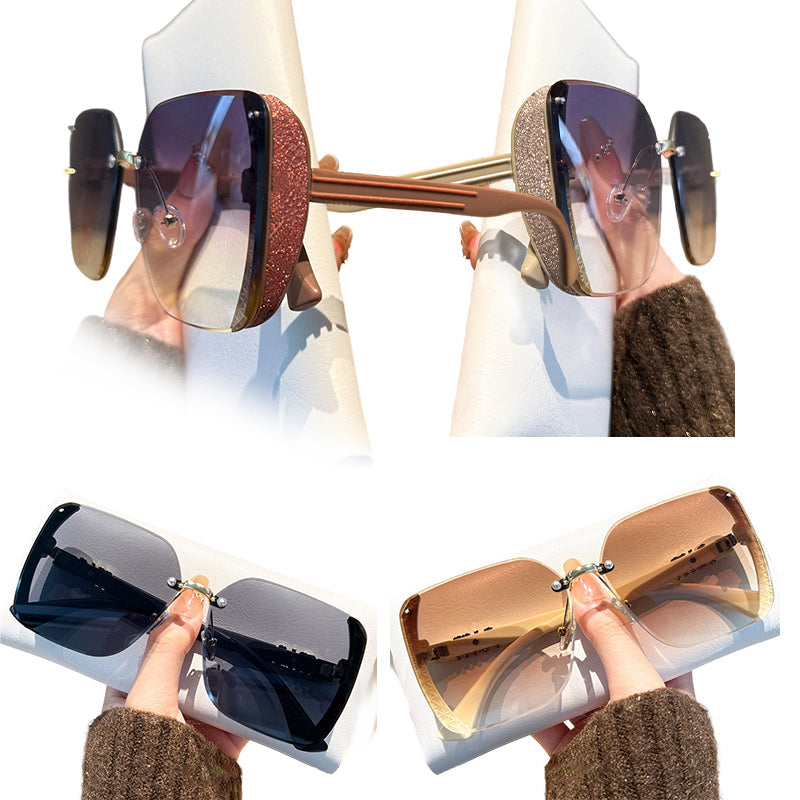 Elegant Starry Temple Rimless Sunglasses