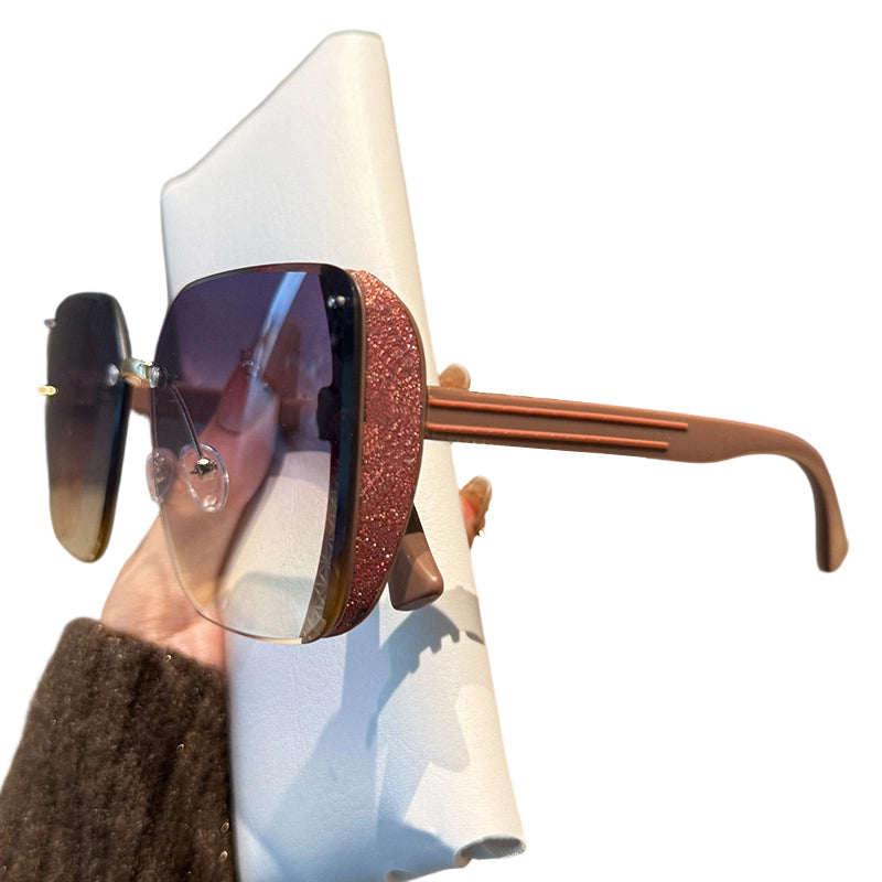 Elegant Starry Temple Rimless Sunglasses