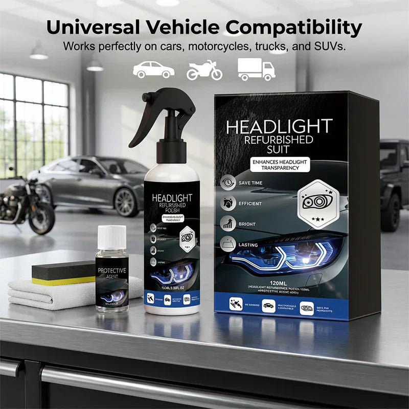 🚗 50% OFF NOW! 🔆 Headlight Restoration Kit – Instant Clarity, Safe Formula & UV Shield ✨