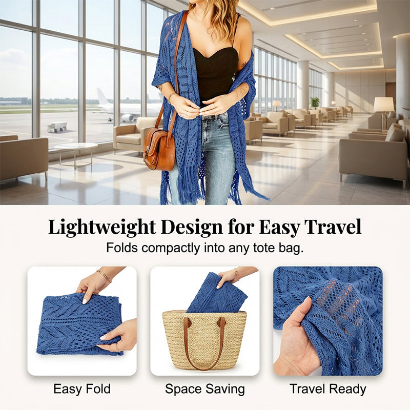 🥳2026 HOT SALE🥳💞50K+ SOLD!👗🌿 50% OFF! Women's Open-Front Knit Cover-Up – Breathable hollow-out knit, tassel fringe hem. Flattering draped silhouette. Wear over swimwear or with jeans. Beach or city ready. 🌊✨