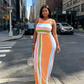 Women's Sleeveless Striped Bodycon Maxi Dress