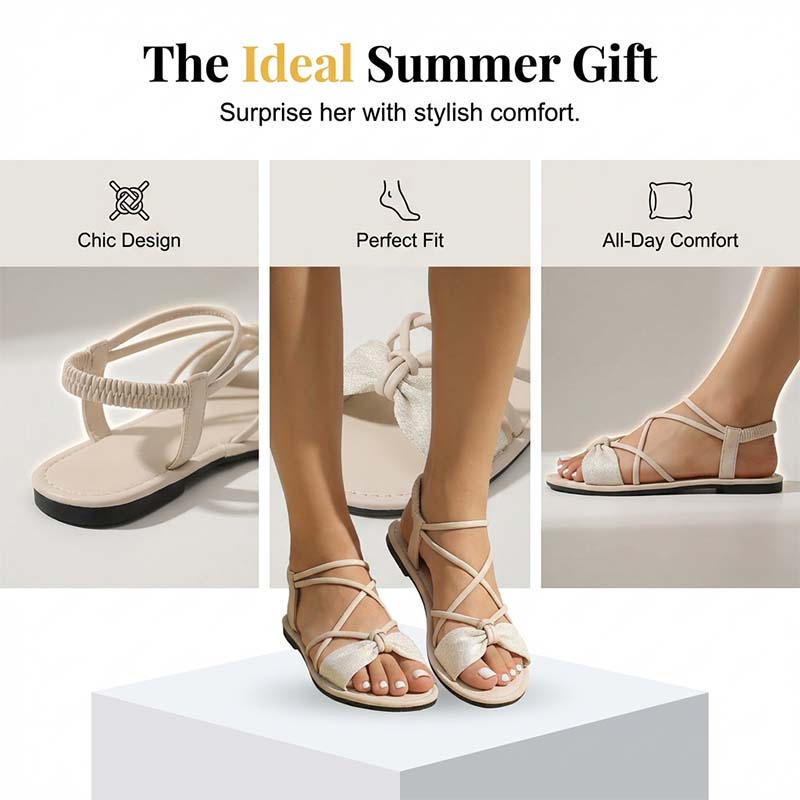 Women's Criss-Cross Strap Flat Sandals
