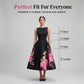 🌸Elegant Sleeveless A-Line Midi Dress with Floral Print👗❤️