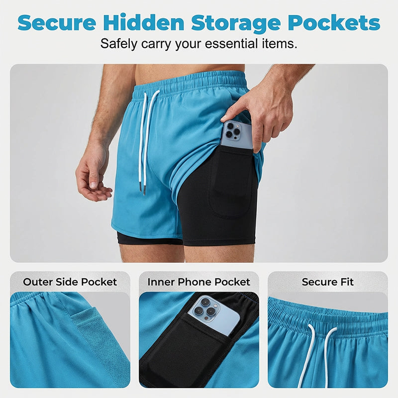 🥳2026 HOT SALE🥳2-in-1 Quick-Dry Running Shorts for Men & Women