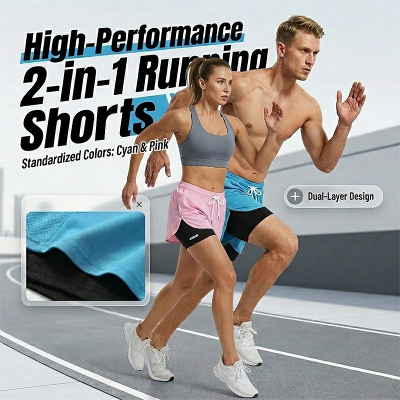 🥳2026 HOT SALE🥳2-in-1 Quick-Dry Running Shorts for Men & Women