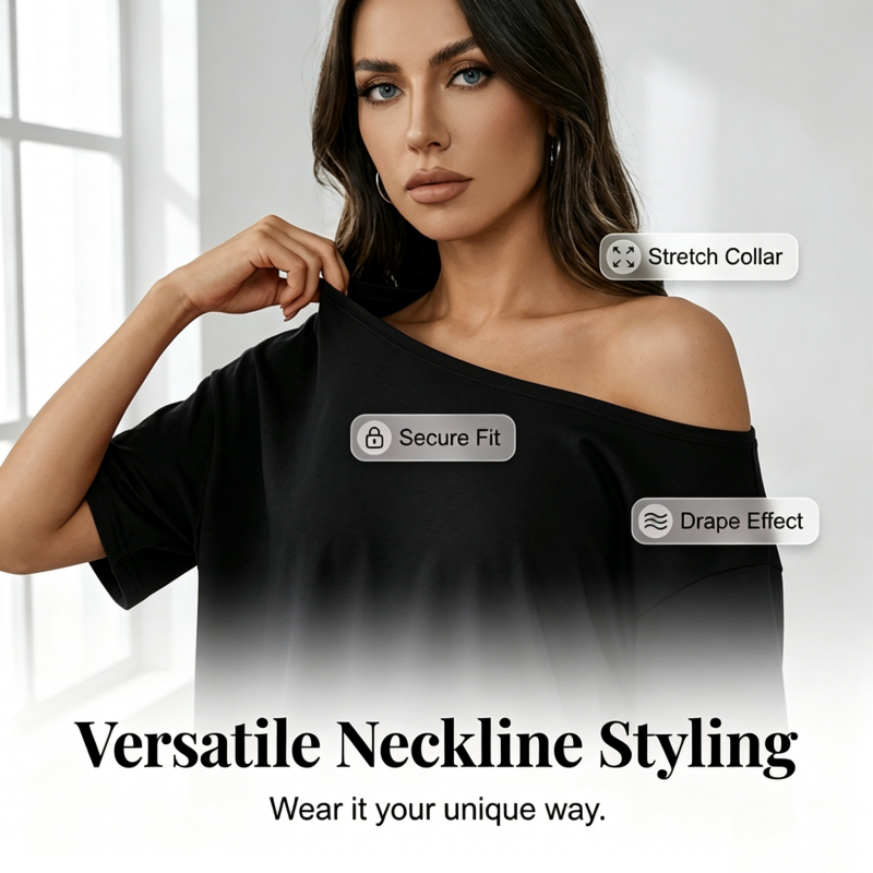 Women's Casual Off-Shoulder Oversized T-Shirt