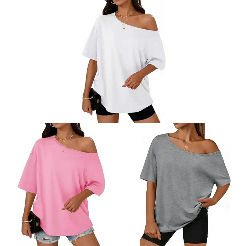 Women's Casual Off-Shoulder Oversized T-Shirt