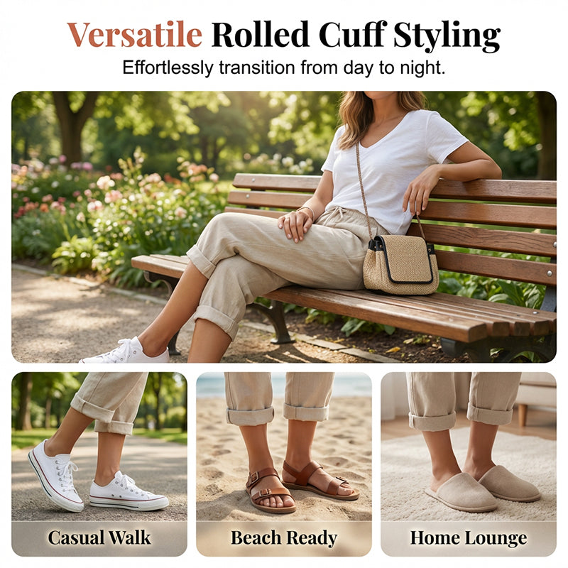 ⏳Limited-time 49% off⏰Women's Casual Cotton Linen Capris👖