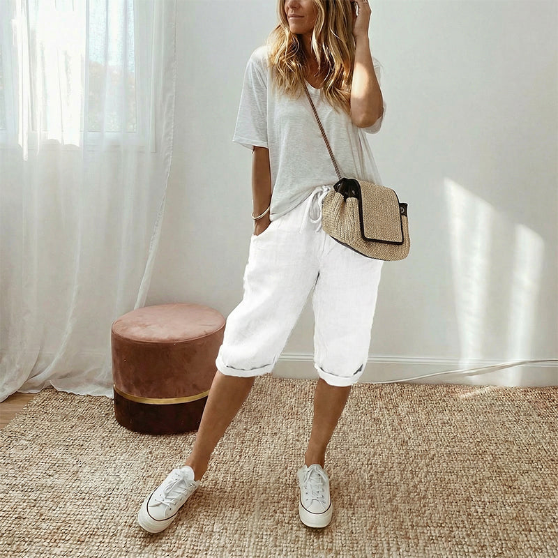 ⏳Limited-time 49% off⏰Women's Casual Cotton Linen Capris👖