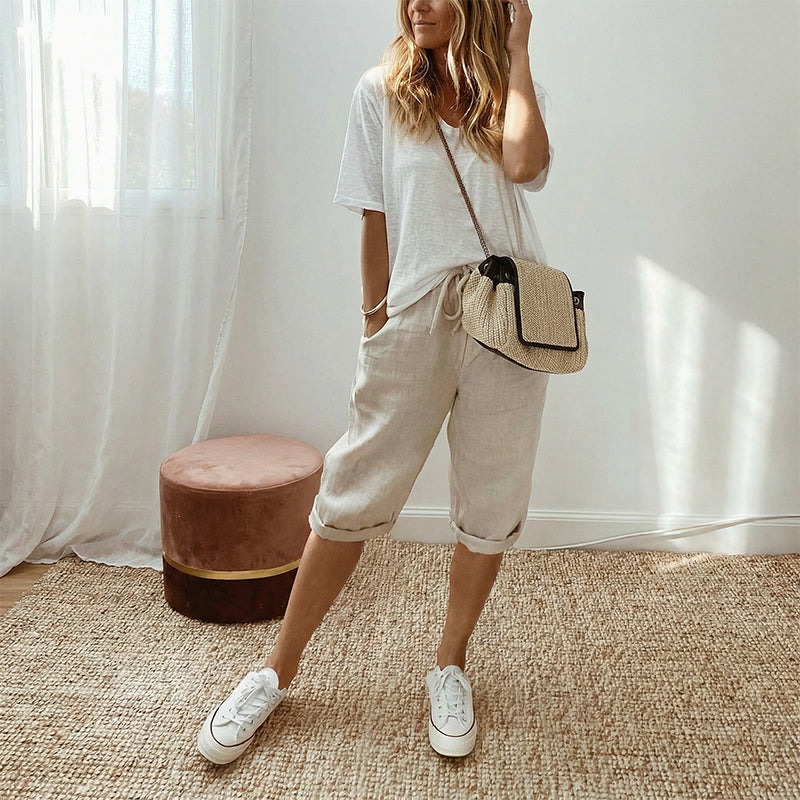 ⏳Limited-time 49% off⏰Women's Casual Cotton Linen Capris👖