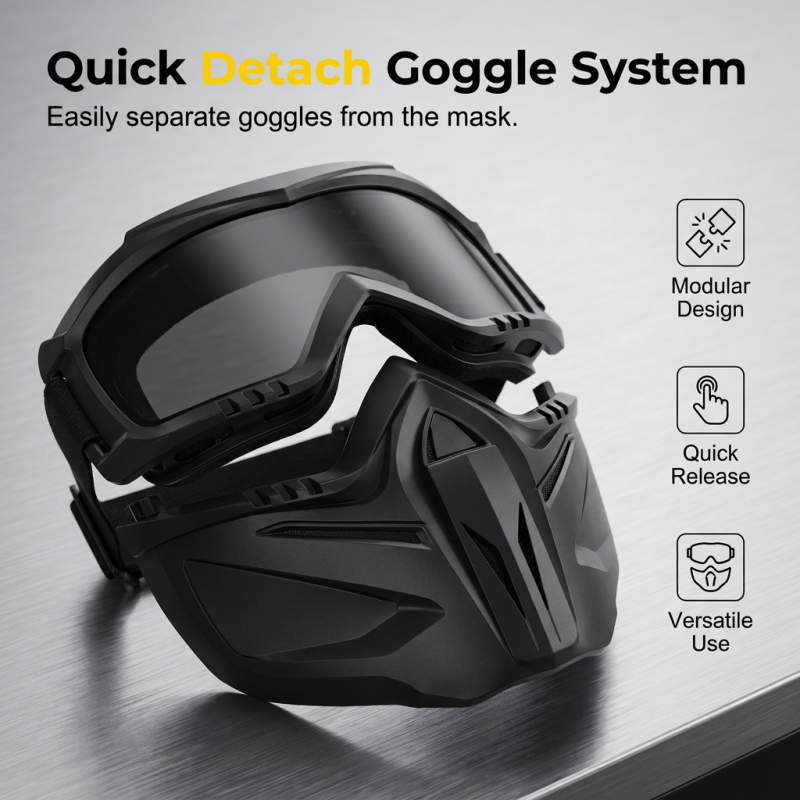 🥳2026 HOT SALE🥳💞50K+ SOLD!🏍️⚡ 50% OFF! Detachable Full Face Goggle Mask – Anti‑fog, windproof & breathable. Quick‑detach goggle system. Weld or ride, face fully protected! 🛡️✨