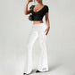 💕LIMITED TIME 49% OFF!🔥🌹👖 Women's Ruched Lace Panel Flare Pantss✨