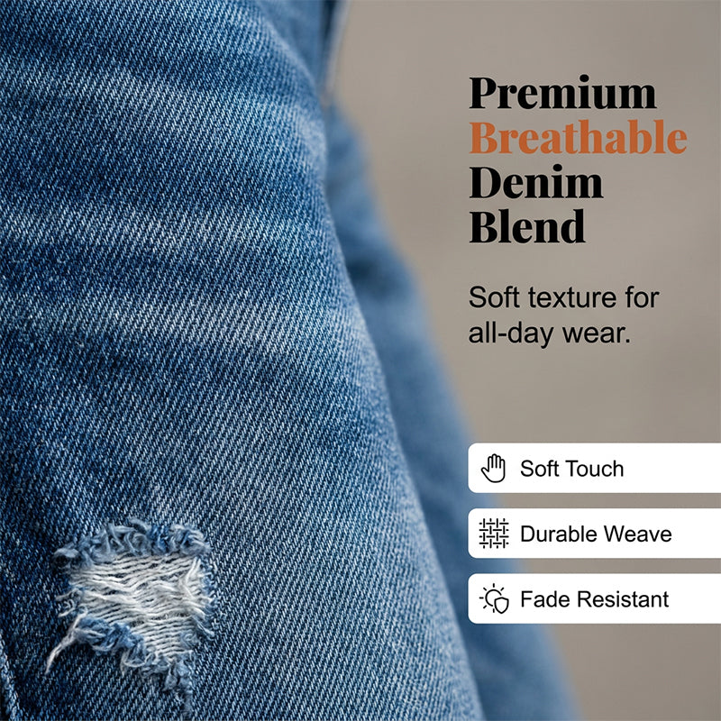 Women's Fashionable Slim-Fit Distressed Jeans