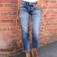 Women's Fashionable Slim-Fit Distressed Jeans