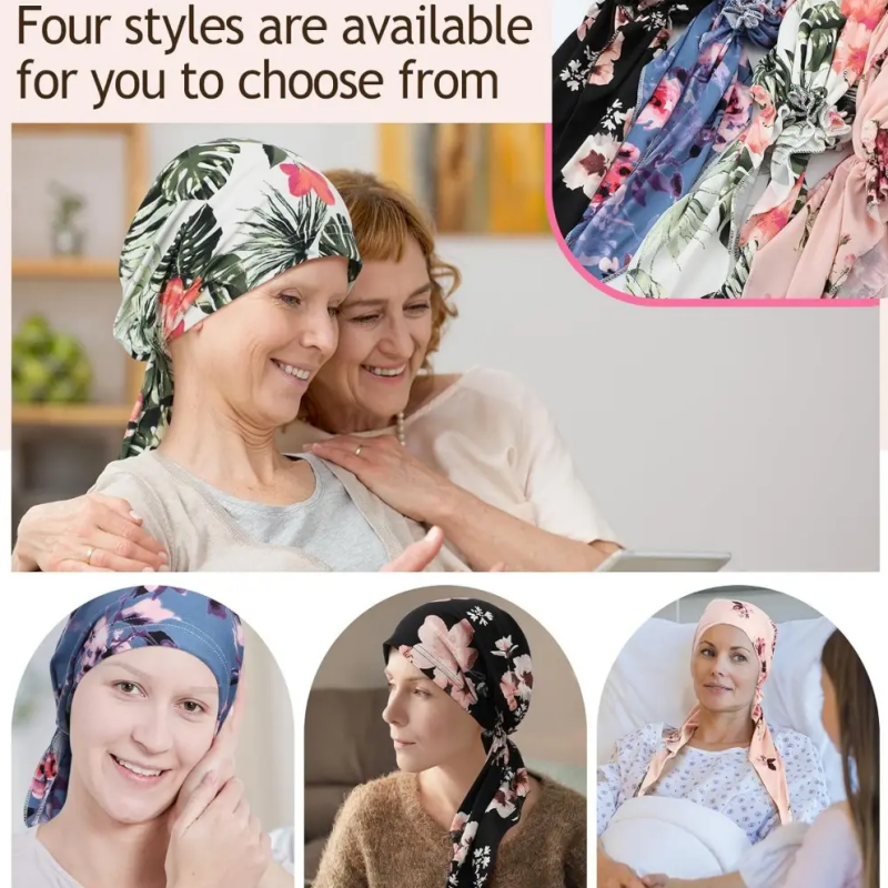 👒 LIMITED-TIME 50% OFF! ✨ Women's Floral Print Pre-Tied Head Scarf Turban – Soft, Elastic, Versatile 🌸