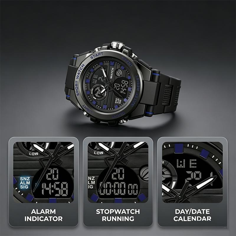 ⌚ LIMITED-TIME 50% OFF! ✨ Men's Waterproof Sports Watch – Dual Display, 3ATM, Shock-Resistant 🏃‍♂️