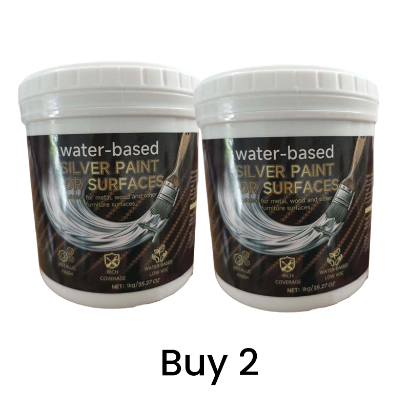 🥳2026 HOT SALE🥳💞50K+ SOLD!🖼️🌟 50% OFF! Quick‑Drying Silver Paint – Rich metallic luster, no brush strokes. Zero odor, toxin‑free. Pay on delivery. 💎✨