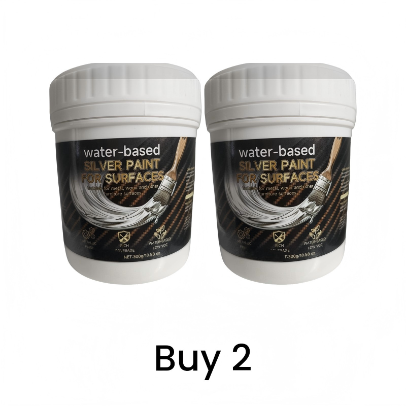🥳2026 HOT SALE🥳💞50K+ SOLD!🖼️🌟 50% OFF! Quick‑Drying Silver Paint – Rich metallic luster, no brush strokes. Zero odor, toxin‑free. Pay on delivery. 💎✨