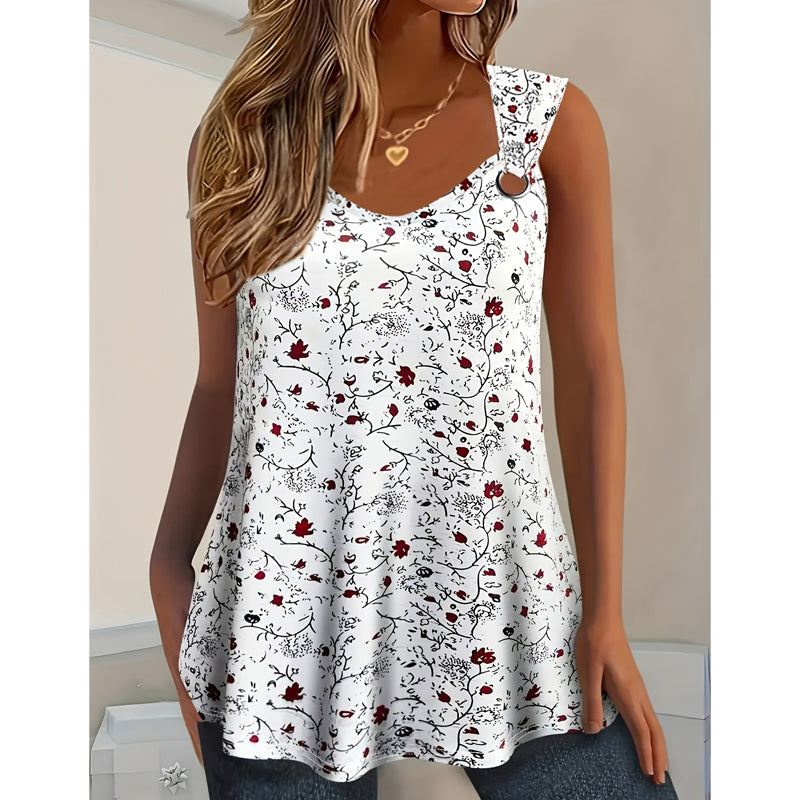👚 50% OFF NOW! 🌸 Women's Summer Floral Print Sleeveless Tank Top Plus Size