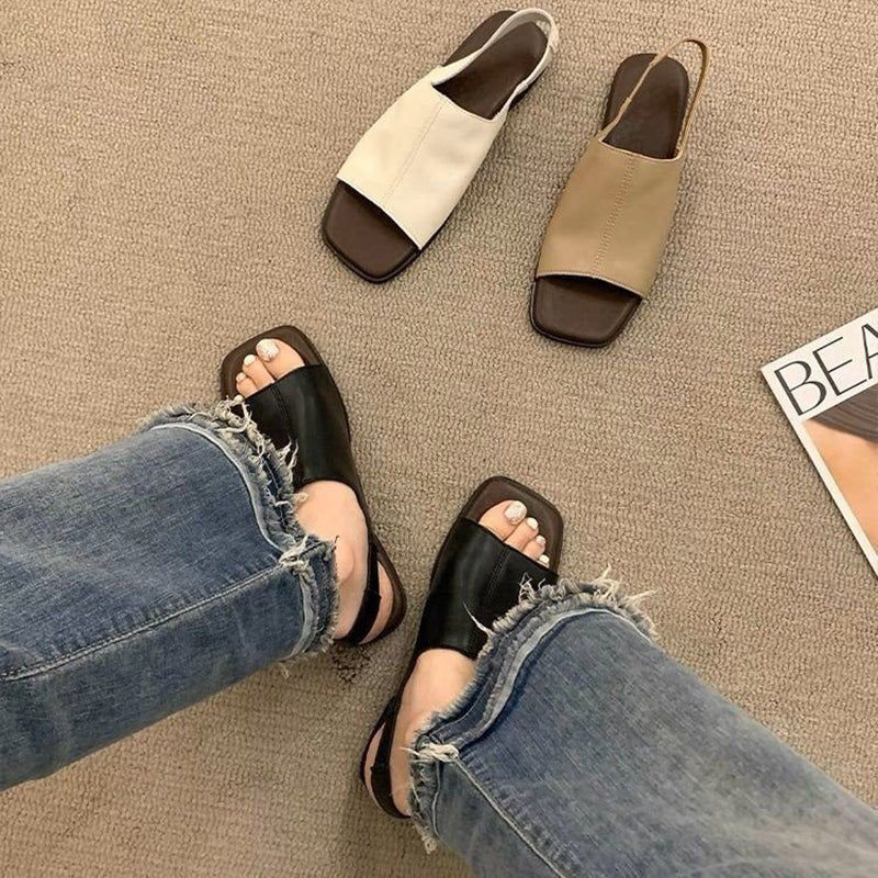 👡 50% OFF NOW ! 💐 Women's Retro Square Toe Slingback Sandals – Stylish Retro Look, Comfort Fit & Trendy Daily Footwear ✨