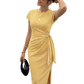 👗 LIMITED-TIME 50% OFF! ✨ Women's Striped Side-Tie Midi Dress – Adjustable, Breathable, Classic 🌊