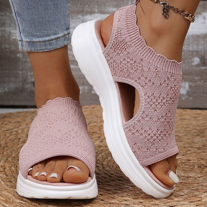 ⏳LAST DAY SALE ONLY ￡14.99!!🔥🔥Women's Breathable Knit Platform Sandals