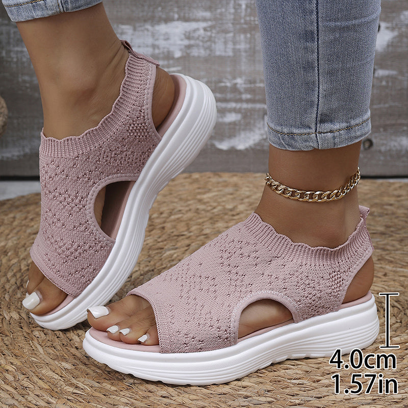 ⏳LAST DAY SALE ONLY ￡14.99!!🔥🔥Women's Breathable Knit Platform Sandals