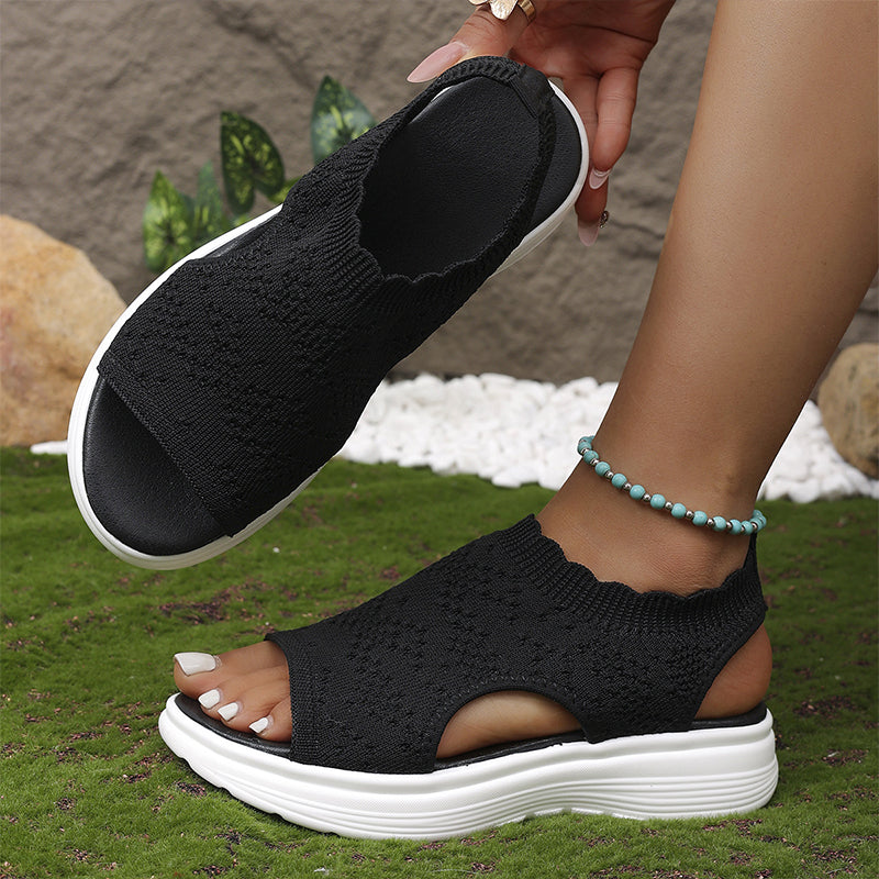 ⏳LAST DAY SALE ONLY ￡14.99!!🔥🔥Women's Breathable Knit Platform Sandals