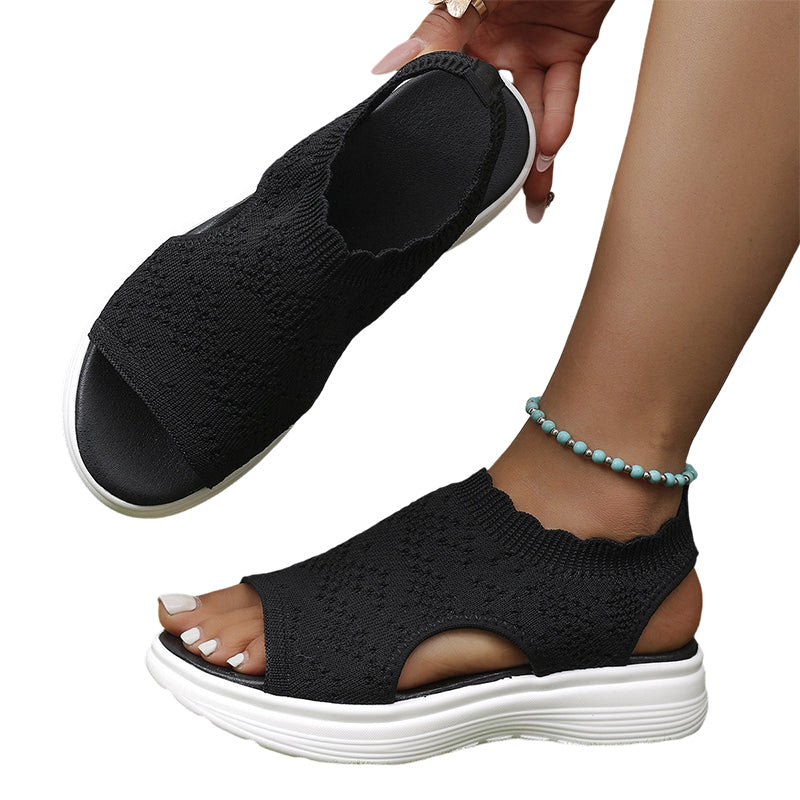 ⏳LAST DAY SALE ONLY ￡14.99!!🔥🔥Women's Breathable Knit Platform Sandals