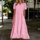 🌸 Eyelet V-Neck Dress with Pockets – Soft Cotton Blend, 5 Colors. 49% OFF