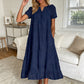 🌸 Eyelet V-Neck Dress with Pockets – Soft Cotton Blend, 5 Colors. 49% OFF
