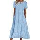 🌸 Eyelet V-Neck Dress with Pockets – Soft Cotton Blend, 5 Colors. 49% OFF