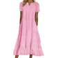 🌸 Eyelet V-Neck Dress with Pockets – Soft Cotton Blend, 5 Colors. 49% OFF