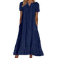 🌸 Eyelet V-Neck Dress with Pockets – Soft Cotton Blend, 5 Colors. 49% OFF
