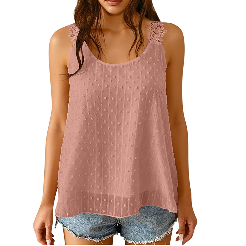 🦢🌙🎀 LIMITED-TIME 50% OFF! Elegant Dot Lace Camisole – Soft Lace Trim, Classic Polka Dots, Slimming Silhouette – Perfect for Date Nights, Parties or Office Chic 🕊️💼