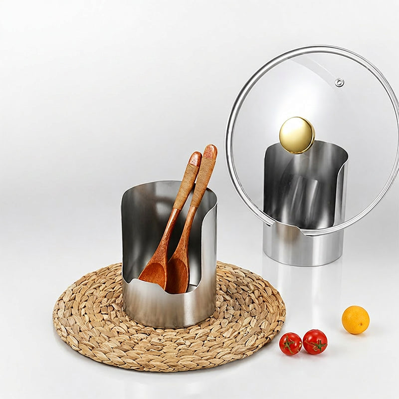 ⏳Time-Limited Special⏰Multi‑Functional Kitchen Utensil Holder, Stainless Steel Organizer, for Spoons, Pot Lids & Cooking Gadgets, Countertop Kitchen Storage