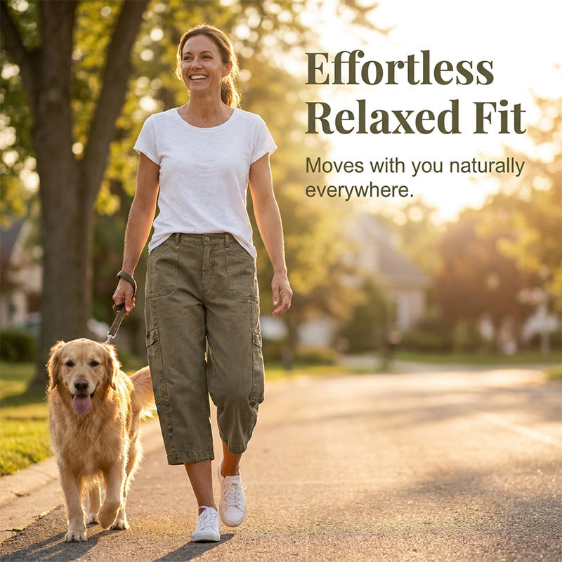 👖 50% OFF NOW! 🌿 Women's Relaxed Casual Cargo Capris – Spacious pockets & breathable fabric – Relaxed fit, perfect for warm weather – everyday comfort and utility ✨
