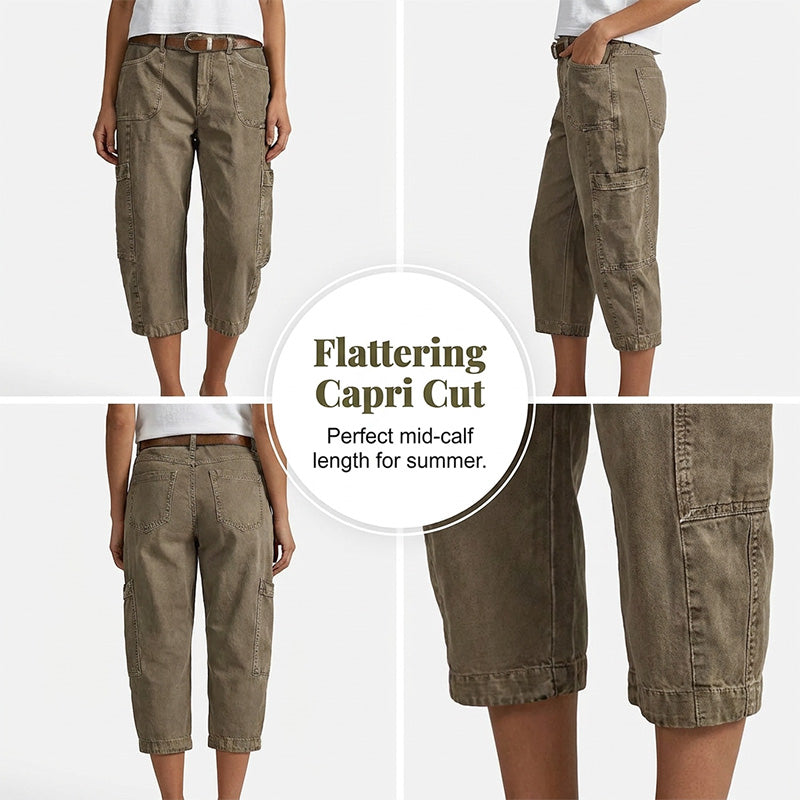 👖 50% OFF NOW! 🌿 Women's Relaxed Casual Cargo Capris – Spacious pockets & breathable fabric – Relaxed fit, perfect for warm weather – everyday comfort and utility ✨