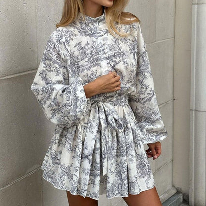 👘✨ Elegant print dress – flattering tie-waist, chic lantern sleeves! 🌟 Buy 2 get 5% off!