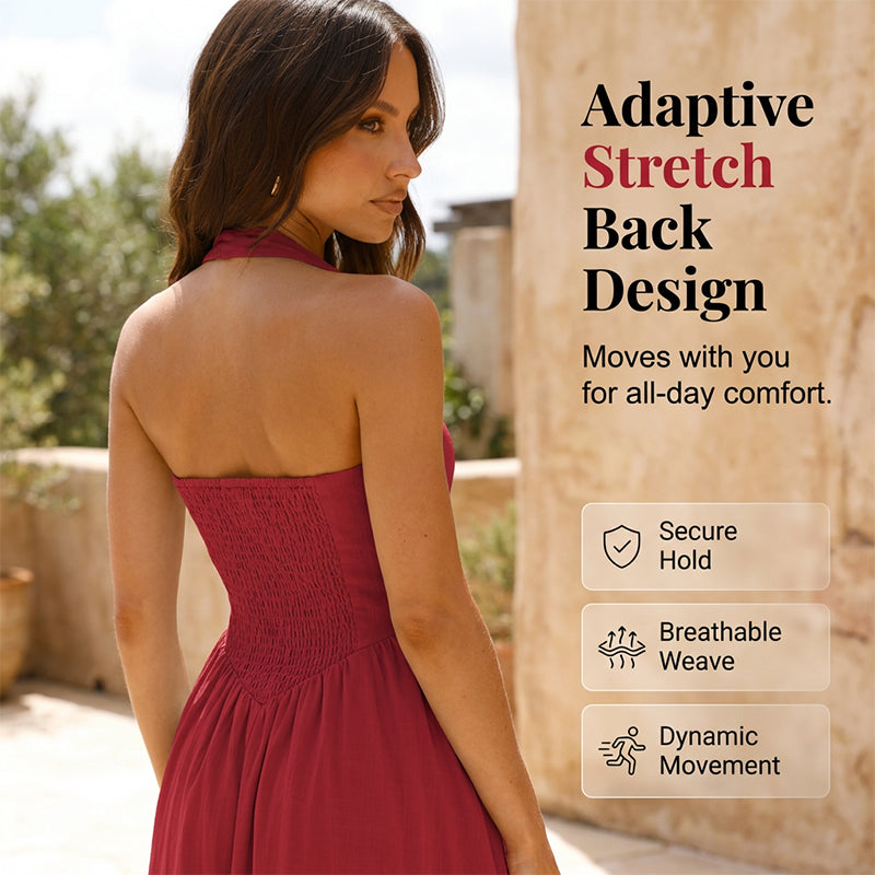 📢📢40% OFF !! ⏰Women’s Halter Smocked Back Dress