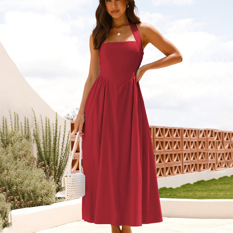 📢📢40% OFF !! ⏰Women’s Halter Smocked Back Dress