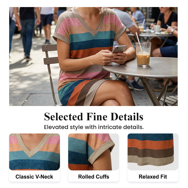 🔥LAST DAY SALE 50% OFF🌊Women's Summer Casual V-Neck T-Shirt Dress