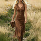 🤠 LIMITED-TIME 50% OFF! ✨ Retro Western Tassel Sleeveless Slim Dress – Fringe Hem, Front Zipper, Cowgirl Style 🌵