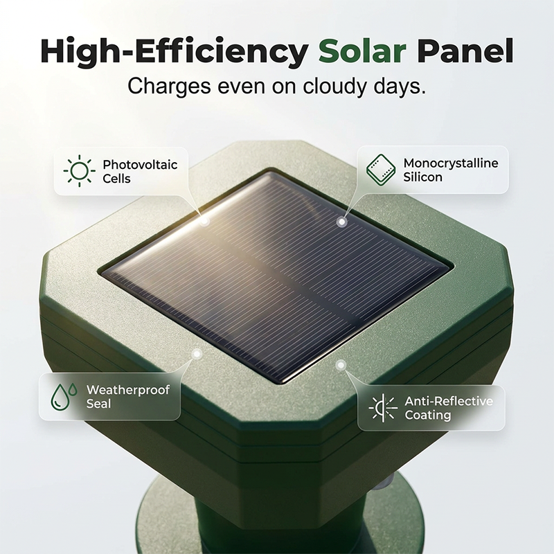 Solar Powered Ultrasonic Mole Repeller Stake