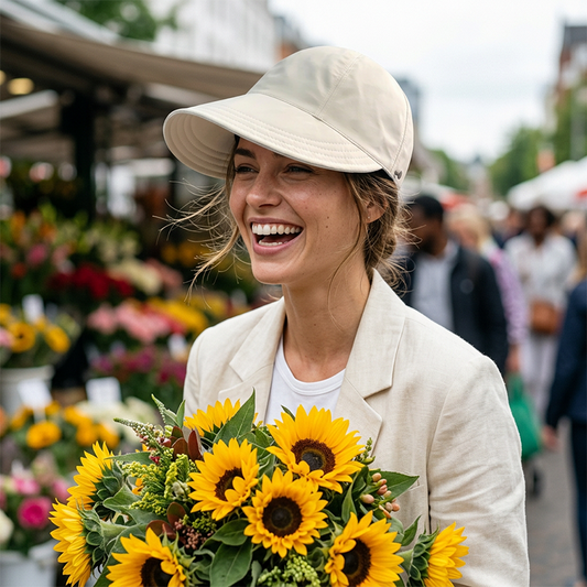 ⏳LAST DAY SALE: ONLY ￡12.99!!🎁✨Women’s UPF 50+ Elegant Foldable Sun Hat – Wide-Brim Cotton Bucket Hat with Neck Flap & Adjustable Strap 🌞🇬🇧
